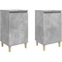 vidaXL Tables de chevet 2 pcs gris béton 40x35x70 cm bois d'ingénierie