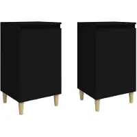 vidaXL Tables de chevet 2 pcs noir 40x35x70 cm bois d'ingénierie