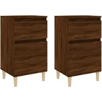 vidaXL Tables de chevet 2 pcs chêne marron 40x35x70 cm
