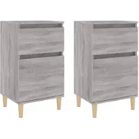 vidaXL Tables de chevet 2 pcs sonoma gris 40x35x70 cm