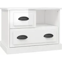 vidaXL Table de chevet blanc brillant 60x39x45 cm