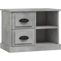 vidaXL Table de chevet gris béton 60x35,5x45 cm