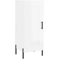 vidaXL Sideboard blanc brillant 34,5x34x90 cm Matériau dérivé du bois