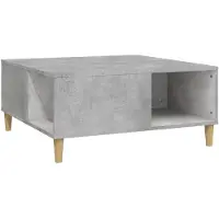 vidaXL Table basse gris béton 80x80x36,5 cm Bois composite