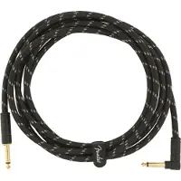 Fender Deluxe 10ft Straight/Angle Instrument Cable Black Tweed