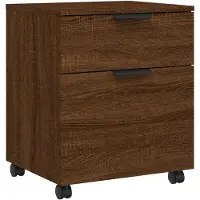 vidaXL Classeur mobile avec roues Chêne marron 45x38x54 cm Bois
