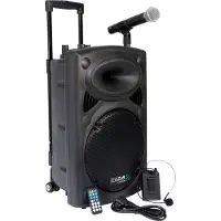 Ibiza Sound Enceinte PA mobile PORT12VHF Bluetooth PORT12VHF Bluetooth 30 cm 12 pouces