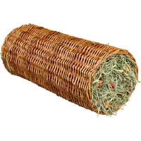 Trixie Tunnel en osier avec foin et carotte - 15 cm de diamètre x H 33 cm, 110 g