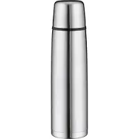 Alfi IsoTherm Perfect, Bouteille isotherme, Thermos, Récipient isolant, Fermeture ÿ Vis, Inox 1 L, Avec Verre Dans Le Couvercle, 5107205100