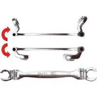 Bgs 30413 Clé pour conduite de frein articulée, 10 & 12 mm