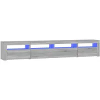 vidaXL Armoire TV avec lampes LED Gris Sonoma 240x35x40 cm