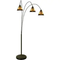 Clayre & Eef Lampadaire Tiffany 200 cm Beige Verre