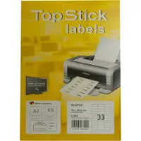 Topstick Étiquettes universelles TOP STICK, 70 x 25,4 mm, blanches