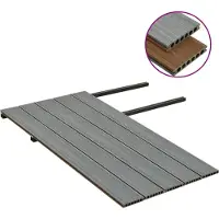 vidaXL Panneaux de terrasse et accessoires WPC Marron/gris 20 m² 2,2 m