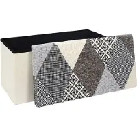 Home Deco Factory Banc Coffre Pliable Patchwork Gris