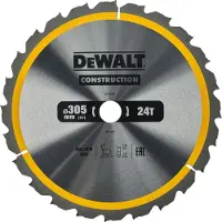 DeWalt Lame de scie circulaire stationnaire DT1958-QZ - 305-30 mm - 24 dents - pour chantier de construction