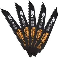 DeWalt Lames de scie sabre - - DT2300L-QZ - 152mm - Lot de 5 - Bois et vernis à ongles