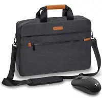 Pedea Sacoche pour ordinateur portable "ELEGANCE" Pro 43,9cm (17.3") gris + souris (17.30"), Sac pour notebook, Gris