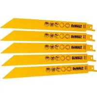 DeWalt Dt2353-qz Saber Saw Blade Set 203 Mm 5 Units Jaune