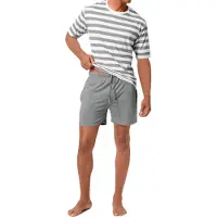H.I.S. Pyjama court gris / blanc