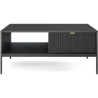 Selsey Vellore – Table basse avec tiroir et piètement noir, noir, 104 x 68 cm