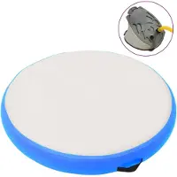 vidaXL Tapis de gymnastique gonflable avec pompe 100x100x15 cm PVC bleu