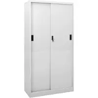 vidaXL Armoire à bureau porte coulissante Gris clair 90x40x180cm Acier