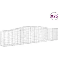 vidaXL Paniers à gabions arqués 25 pcs 400x50x80/100 cm Fer galvanisé