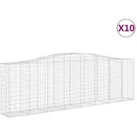 vidaXL Gabions avec arc surélevé 10 pcs 400x50x120/140cm Fer galvanisé