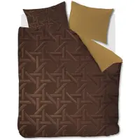 Kardol Set housse de couette en satin de coton Parsons Gold de 220TC -y compris les taies d’oreiller