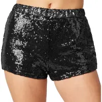 Dressforfun Short à paillettes noir XL - déguisement costume halloween déguisement fête carnaval déguisement fête - 303899
