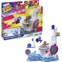 Marvel Stunt Squad Tower Smash Game Set Figure Bleu Enfants