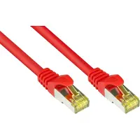Varia Patchkabel m. Cat.7 Rohkabel rot 0,15m
