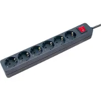 Brennenstuhl 1550600416 Steckdosenleiste BAT 6fach 1,4m schwarz mit Schalte