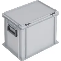 Lockweiler Coffrets en plastique L400xl300xH333 mm PP 2 poignées fermoir coulissant gris 31 l (30 cm, 31 l)