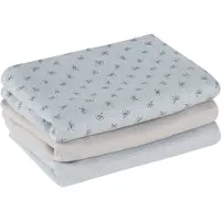 Roba Lot De 3 Couches Lavables En Coton Bio 'lil Planet' 80x80 Cm - Bleu Clair/Gris -