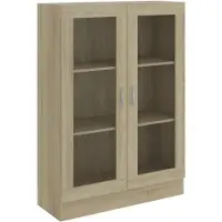 vidaXL Armoire à vitrine Chêne sonoma 82,5x30,5x115 cm Bois ingénierie
