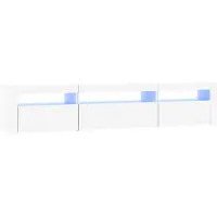 vidaXL Armoire TV avec lampes LED blanc 195x35x40 cm