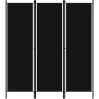 vidaXL Cloison de séparation 3 panneaux Noir 150x180 cm