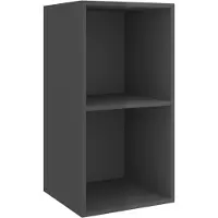vidaXL Meuble TV mural gris brillant 37x37x72 cm Bois composite