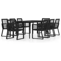 vidaXL Ensemble de jardin 9 pièces noir