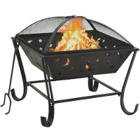vidaXL Corbeille à feu avec tisonnier 62 cm XXL acier