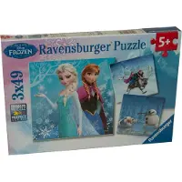 Disney Frozen 3 x 49 pièces Kinder Puzzle Disney Frozen Aventure au pays de l'hiver 09264