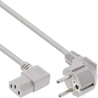 InLine - Câble d'alimentation - power CEE 7/7 (M) incliné pour power IEC 60320 C13 incliné - 50 cm - gris