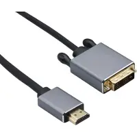Helos Câble de connexion, HDMI mâle/DVI mâle, PREMIUM 4K, 2,0m, noir HDMI 1.4 pc / DVI-D single link (2 m), Câble vidéo, Noir