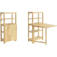 SoBuy - Table de salle à manger pliante avec meuble de rangement - Max, 75 kg - 126 x 60 x 98 cm - Naturel