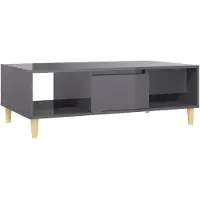 vidaXL Table basse gris brillant 103,5x60x35 cm Bois composite