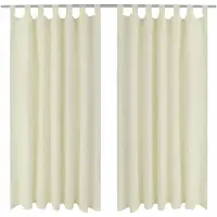 vidaXL 2 pcs Rideau à Passant Micro Satin Crème 140 x 245 cm