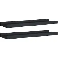 vidaXL Étagères à rebord pour cadre photo 2 pcs Noir 40x9x3 cm MDF
