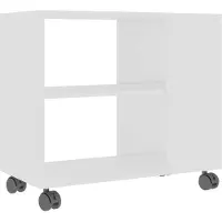 vidaXL Table d'appoint Blanc 70x35x55 cm Bois d'ingénierie